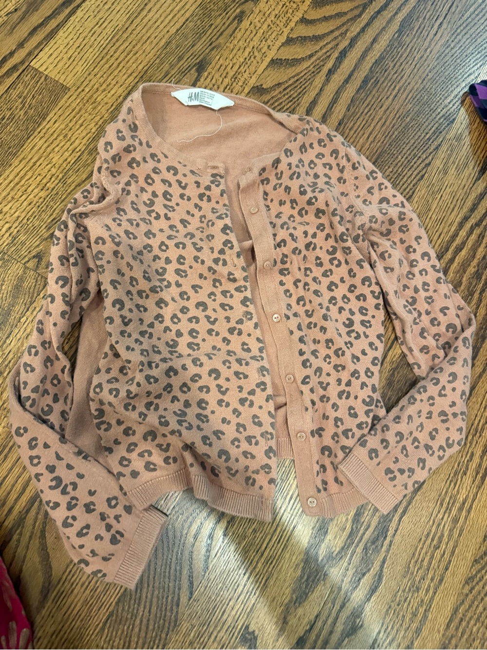 H&M Rust Leopard-Print Button Cardigan
